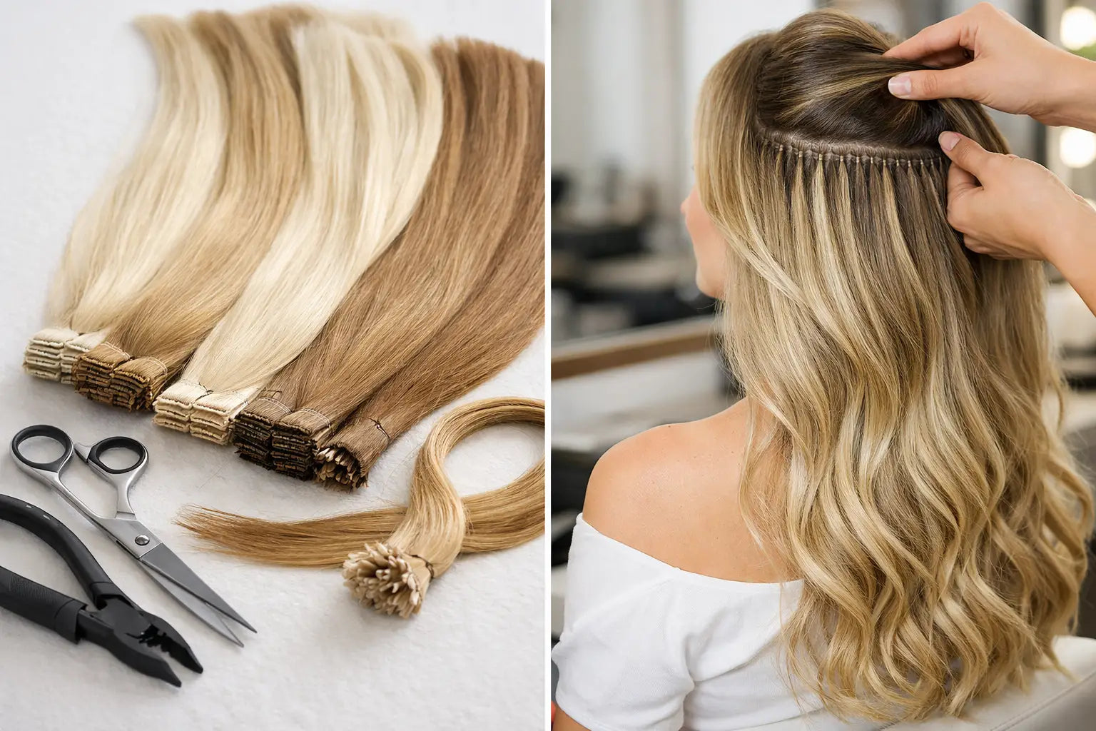Ανθρώπινα μαλλιά Remy extensions για φυσικό αποτέλεσμα